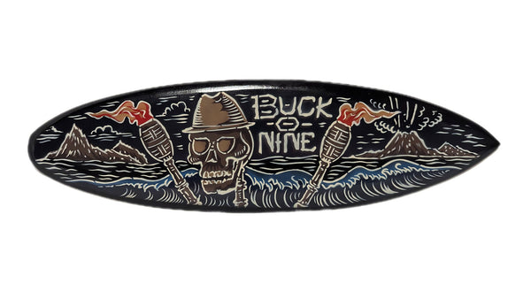 Buck-O-Nine Tiki Skull Surfboard